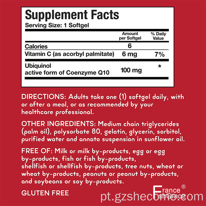 Suplemento superior coq10 de alta qualidade coq10 softgel